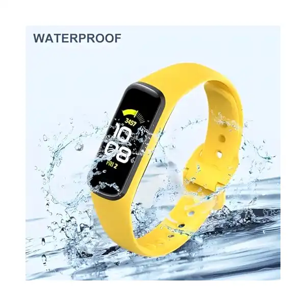 سوار ساعة بديل من السيليكون الناعم قابل للتعديل متوافق مع متتبع اللياقة البدنية سامسونج جالاكسي فيت 2 SM-R220 للنساء والرجال نيكست ستور أصفر - الصورة 3