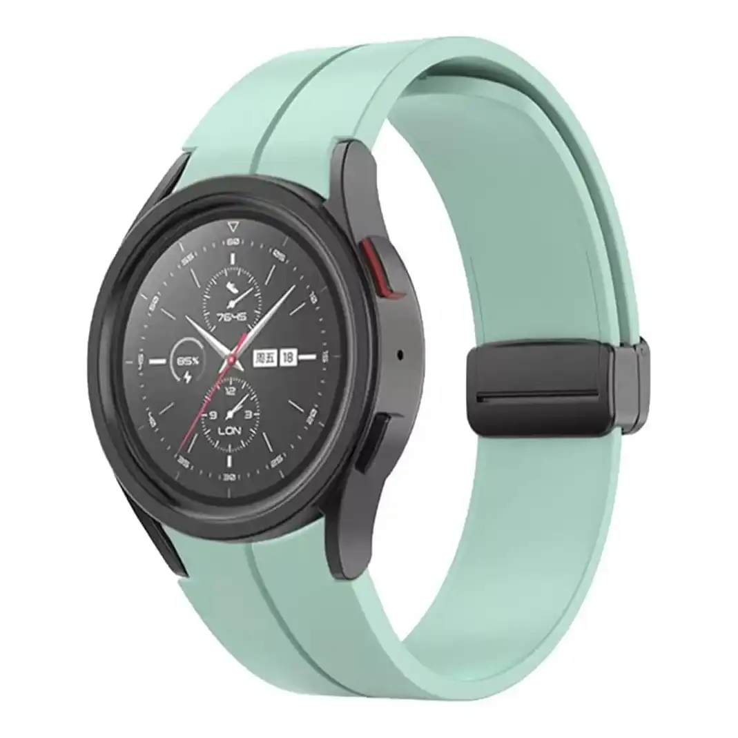 سوار سيليكون من نكست ستور متوافق مع ساعة سامسونج جالاكسي ووتش 5 برو 45 ملم | جالاكسي ووتش 5 44 ملم | جالاكسي ووتش 4، تصميم بدون فجوات للجنسين - للبالغين (أخضر فاتح) - الصورة 3