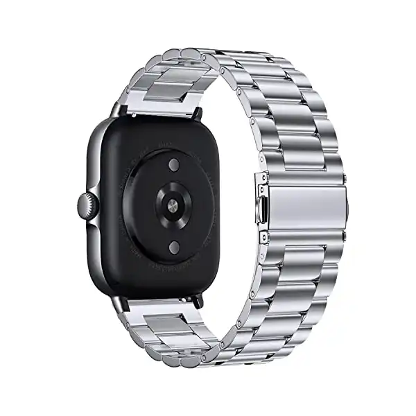 اساور من فيك ريور متوافقة مع امازفيت GTS / 2 ميني 2e 3 4 سوار بديل الستانلس ستيل الصلب لساعة بيب برو يو فضي - الصورة 3