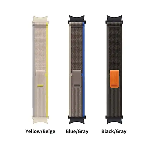 سوار ساعة نايلون من نسيج محبوك بشكل حلقة متوافق مع سامسونج 5 برو 45 ملم/ساعة جالاكسي 40 ملم 44 ملم/جالاكسي 4 ملم/ووتش كلاسيك 42 46 للرجال والنساء, one size, أحمر - الصورة 3