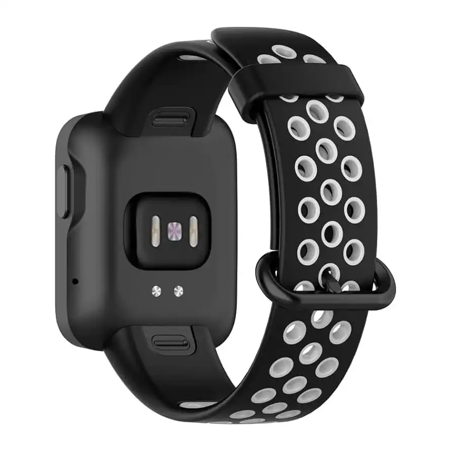 سوار رياضي بديل من سيليكون ناعم متوافق مع ساعة شاومي ريدمي ووتش لايت من نيكست ستور (أسود ورمادي) - الصورة 3