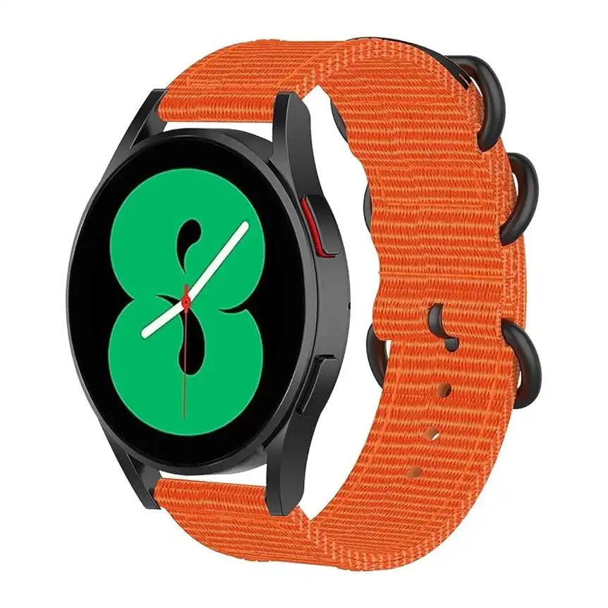 سوار من النايلون 20 ملم متوافق مع ساعة سامسونج 4/5/5 برو/S2 كلاسيك/اكتيف 2 40 ملم و45 ملم/امازفيت جي تي اس 3/جي تي اس 4/4 ميني/بيب3/برو/جي تي اس 2 ميني/جي تي اس 2e من Next store - الصورة 3