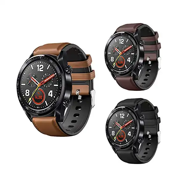 سوار جلد سيليكون من سي جي جي ايه 22 ملم 20 ملم لساعة هواوي GT2e / GT2 و46 ملم لساعة هونر ماجيك 2 الذكية سوار ستانلس لساعة GT 2e - الصورة 3