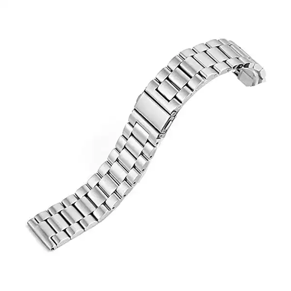 سوار بديل معدني سريع الفك من الستانلس ستيل متوافق مع ساعة سامسونج جالاكسي 3 45 ملم وساعة هواوي GT 2 46 جادجيت كوم فضي - الصورة 3