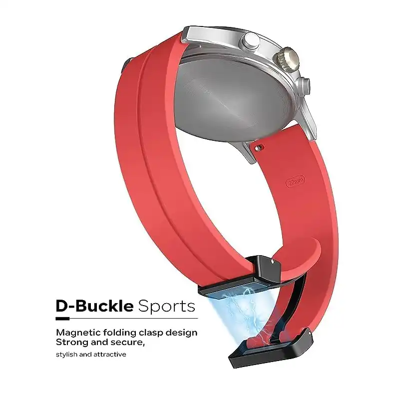 سوار ساعة سيليكون بابزيم مغناطيسي 22 ملم من Next store متوافق مع ساعة سامسونج جالاكسي 3 45 ملم/ جير S3/ هواوي GT3 46 ملم/ GT2E/ GT2 برو/ ماجيك 2 46 ملم/ امازفيت / GTR3 - الصورة 3