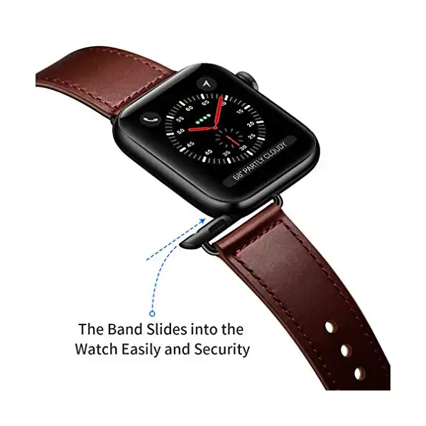 سوار ساعة متوافق مع اي ووتش 49 ملم 46 45 44 42 41 40 38 بديل من الجلد الطبيعي ابل الترا 2 - 1 اس سلسلة 10 9 8 7 6 5 4 3 كايسجوس - الصورة 3