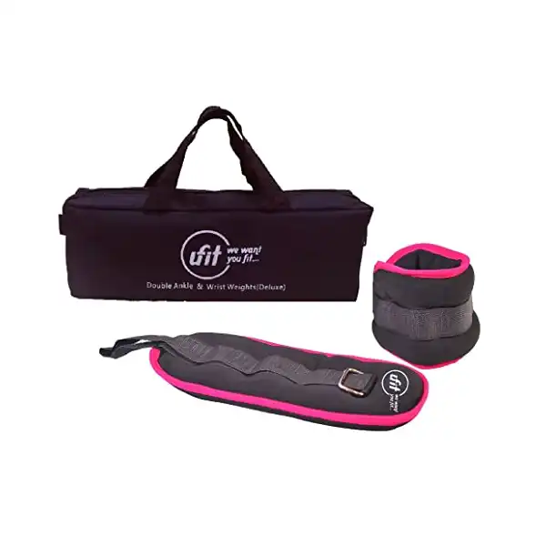 يوفيت - أوزان مزدوجة للكاحل والمعصم مع حقيبة حمل 2 كجم - أسود (1 كجم Ã - 2 قطعة) - الصورة 3