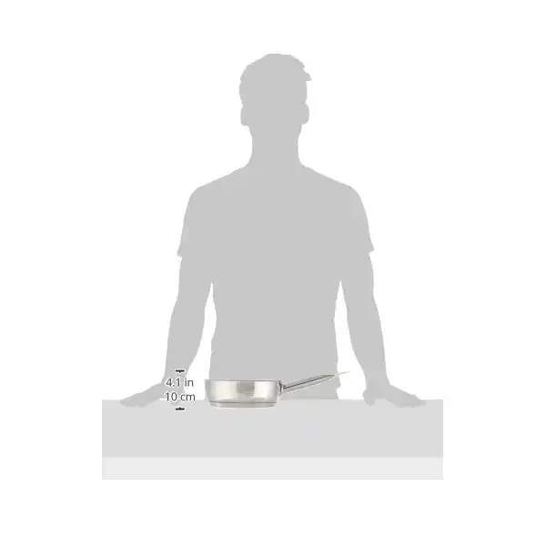 طاسة قلي بدون غطاء من زينوكس مقاس 22، ستانلس ستيل، فضي - الصورة 3