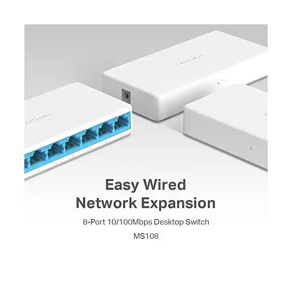 محول سطح مكتب 8 منافذ 10/100 ميجابايت في الثانية من ميركوسيس MS108 - الصورة 3