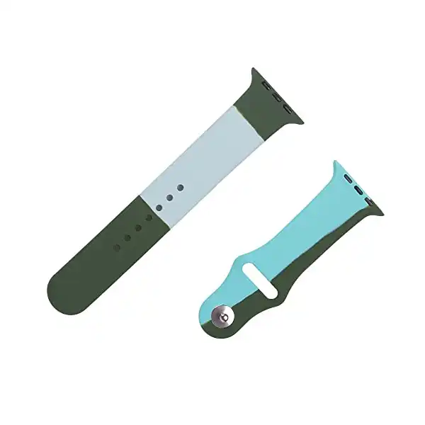 سوار ساعة مقاوم للماء مصنوع من السيليكون بتصميم خطوط متوافق مع الساعات مقاس 42 ملم أو 44 ملم أو 45 ملم - متعدد الألوان - الصورة 3