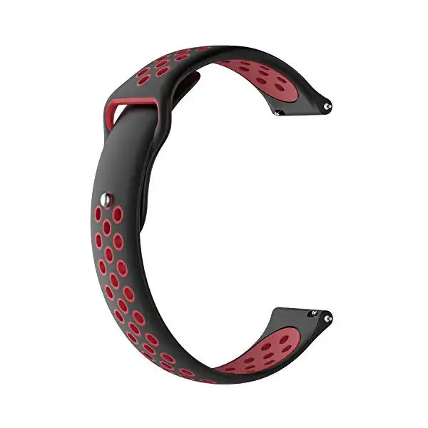 سوار رياضي من السيليكون مقاس 20 ملم لساعة سامسونج جالاكسي 4- 4 كلاسيك- 3 41 ملم- اكتيف 2- 40 ملم-44 جير سبورت كليك ايه اي لون احمر واسود كول كات للجنسين - الصورة 3