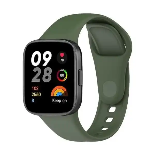 سوار ساعة من السيليكون متوافق مع ساعة شاومي مي لايت 3 - زيتي، للبالغين من الجنسين - الصورة 3