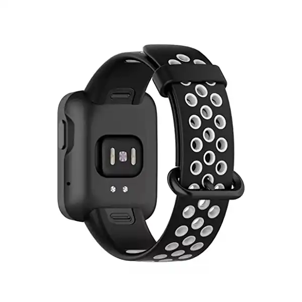 سوار ساعة سيليكون بديل متوافق مع ساعة مي سمارت ووتش لايت من دادو، لون مزدوج (اسود ورمادي) - الصورة 3
