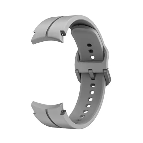 سوار سيليكون بديل متوافق مع ساعة سامسونج جالاكسي ووتش 5 برو 45 ملم | جالاكسي واتش 5 44/40 ملم | جالاكسي واتش 4، سوار خاص، تصميم بدون جاب، من دادو، رمادي فاتح - الصورة 3