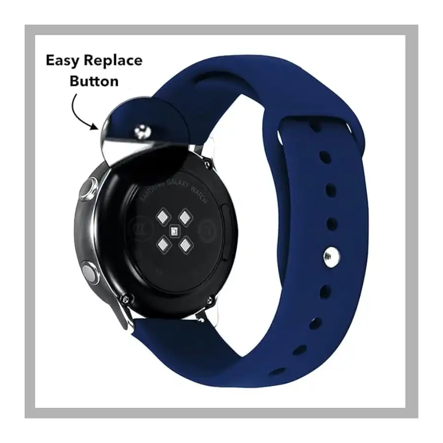 سوار ساعة سيليكون من قطعتين لساعة ابل مقاس 38/40 ابيض/ازرق داكن - الصورة 4