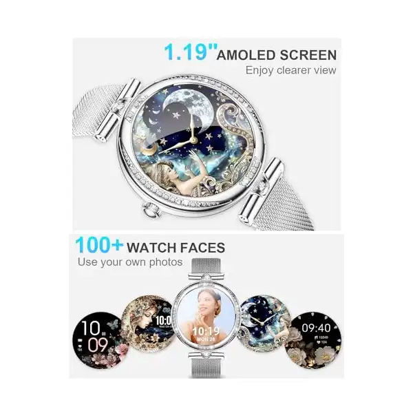 سوار معدني للساعة الذكية من فيتونمي، سوار بديل معدني بعرض 22 ملم، ساعة ذكية HS33 - الصورة 4