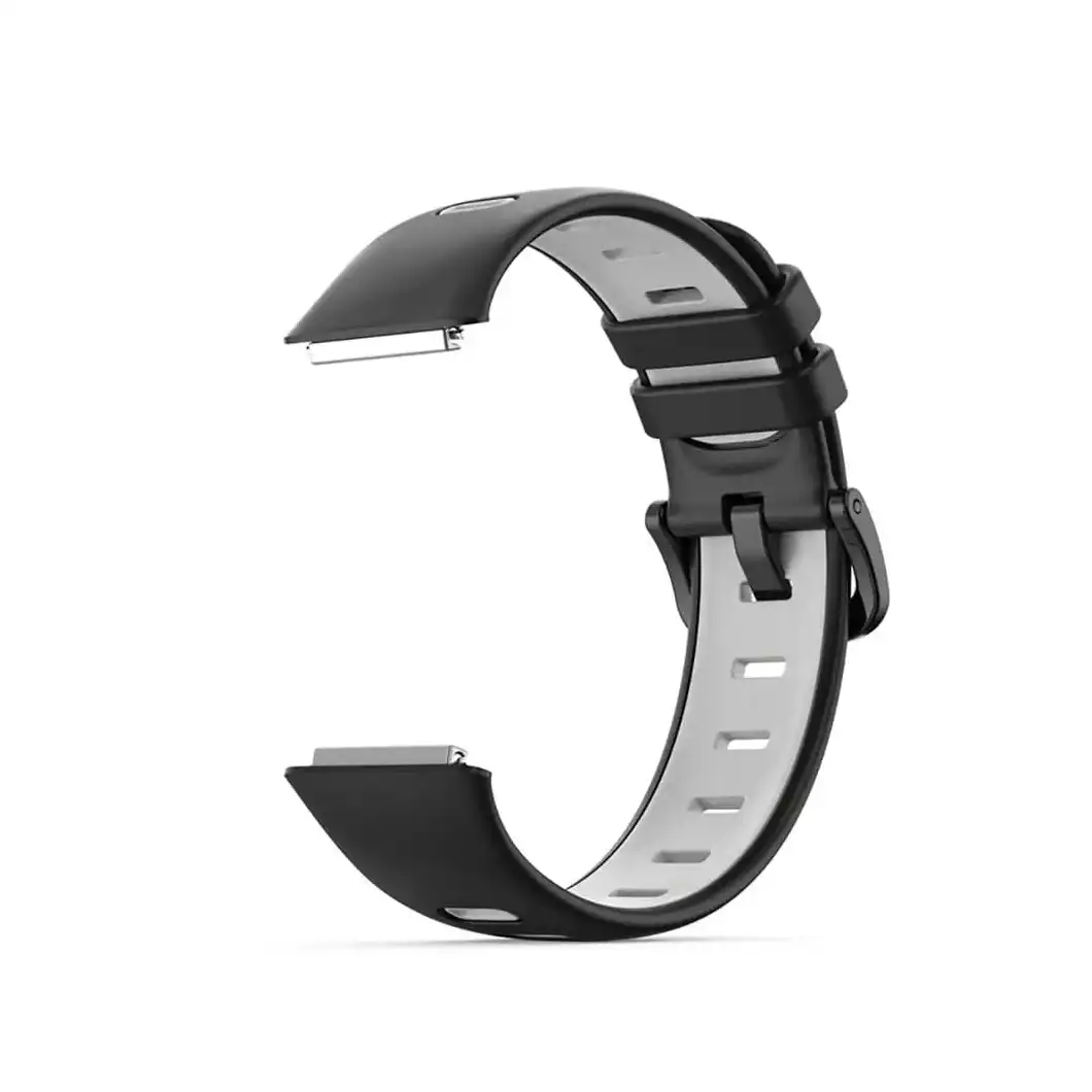 سوار بديل ثنائي اللون من السيليكون ويسمح بالتهوية متوافق مع ساعة هواوي باند 7، من دادو - الصورة 4