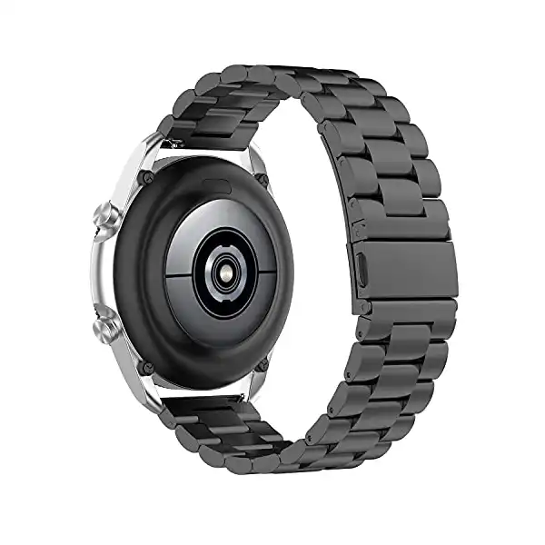 سوار ساعة متوافق مع جالكسي 4 44 40 ملم كلاسيك 46 42 بديل من الفولاذ المقاوم للصدأ 20 لساعة سامسونج جالاكسي 3 41 ملم-اكتيف 2-1-جير S2 جيه ان سي في اكس لون أسود للبالغين الجنسين - الصورة 4