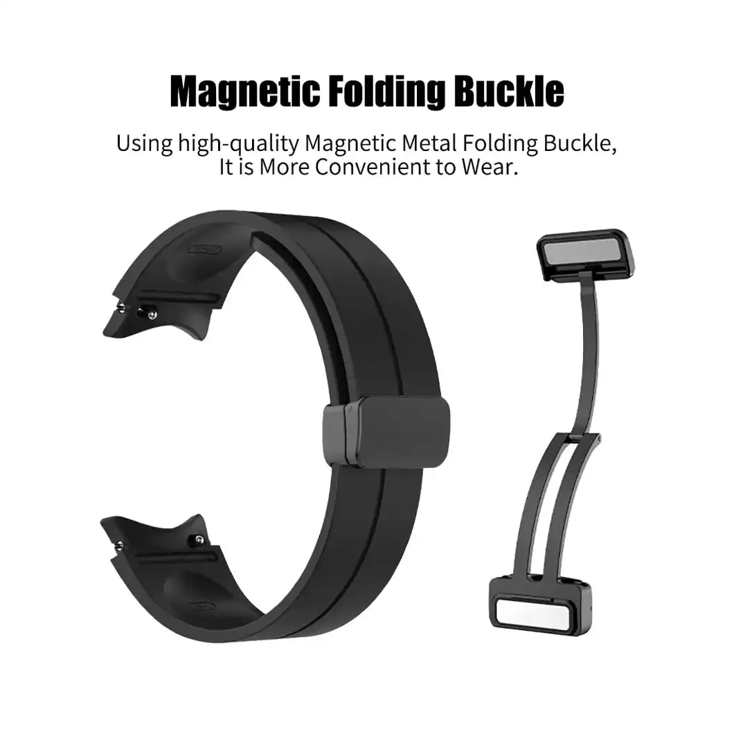 سوار سيليكون بديل متوافق مع ساعة سامسونج جالاكسي واتش 5 برو 45 ملم|جالاكسي 44/40 4 خاص تصميم بدون فجوات من دادو أسود - الصورة 4