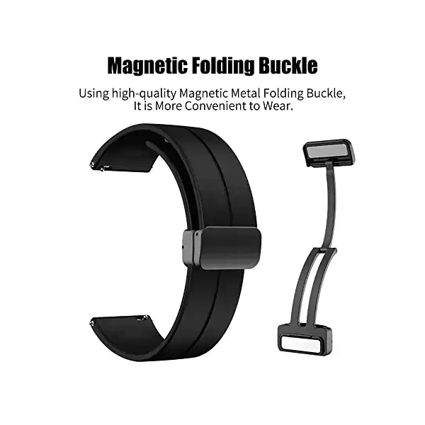 سوار مغناطيسي من نيكست ستور متوافق مع ساعة هواوي GT 4 41 ملم، سوار سيليكون ناعم متوافق مع ساعة هواوي GT 4 41 ملم، سوار بديل من السيليكون مع مشبك مغناطيسي قابل للطي مقاس (18 ملم) (أبيض) - الصورة 4