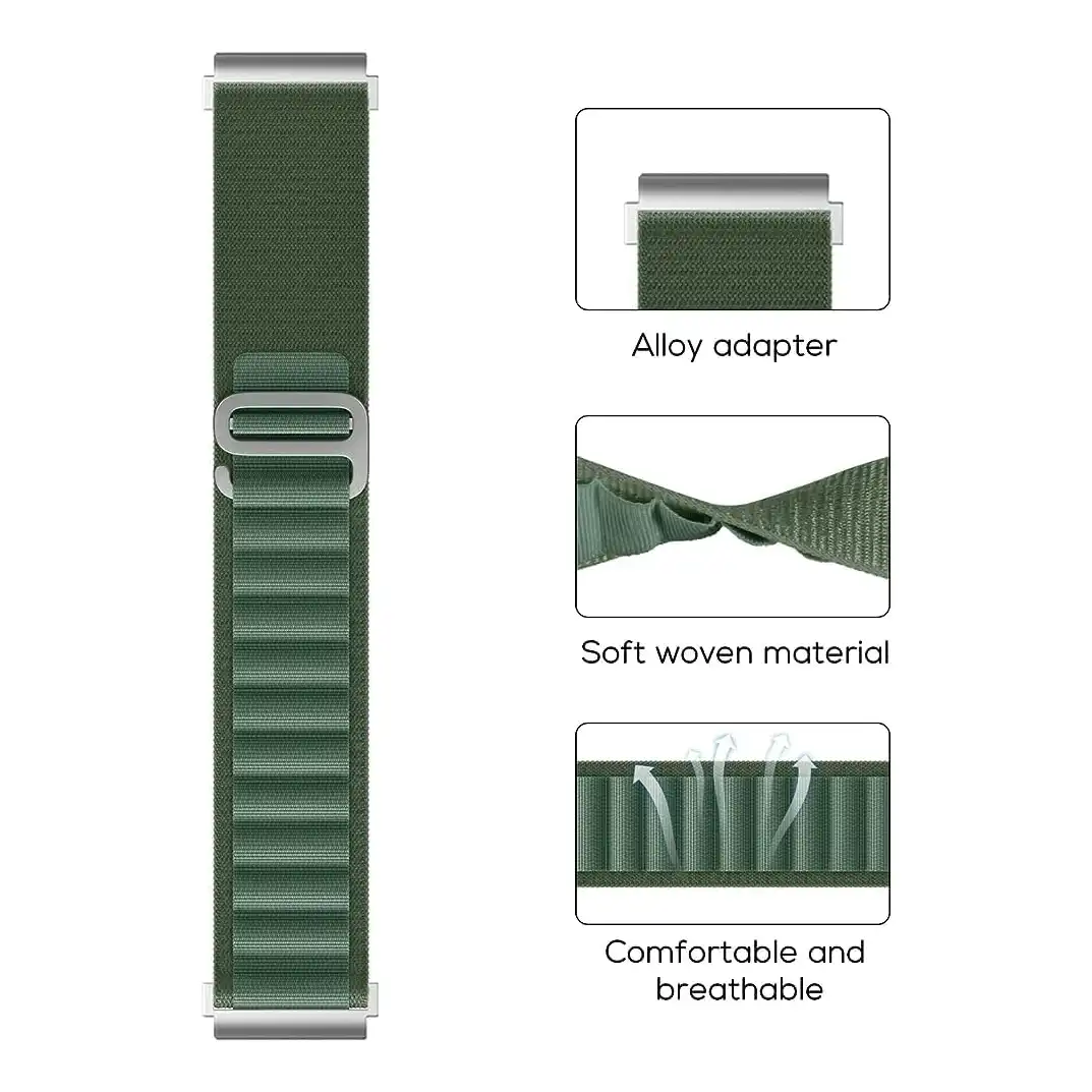 سوار ساعة نايلون بديل بتصميم قوي ومتين مقاس 22 ملم متوافق مع ساعة سامسونج جالاكسي 3 (45 ملم) وجير S3 فرونتير وهواوي GT2 GT3 برو للنساء والرجال من نكست ستور - الصورة 4