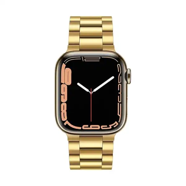 جراب ساعة من الستانليس مع سوار متوافق ابل 44 ملم وساعة اي ووتش السلسة 6-5-4-اس موبايلك ذهبي - الصورة 4
