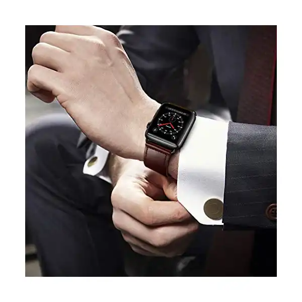 سوار ساعة متوافق مع اي ووتش 49 ملم 46 45 44 42 41 40 38 بديل من الجلد الطبيعي ابل الترا 2 - 1 اس سلسلة 10 9 8 7 6 5 4 3 كايسجوس - الصورة 4