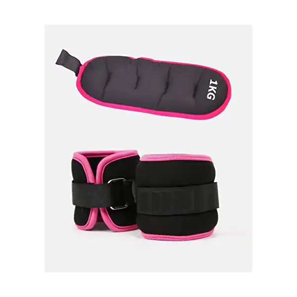 يوفيت - أوزان مزدوجة للكاحل والمعصم مع حقيبة حمل 2 كجم - أسود (1 كجم Ã - 2 قطعة) - الصورة 4