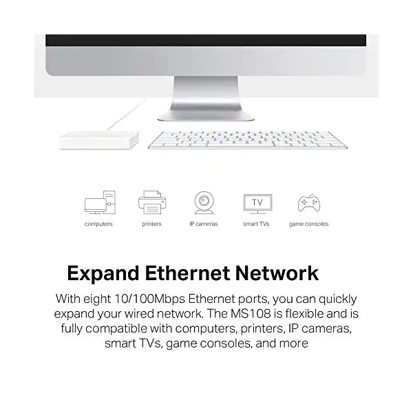 محول سطح مكتب 8 منافذ 10/100 ميجابايت في الثانية من ميركوسيس MS108 - الصورة 4