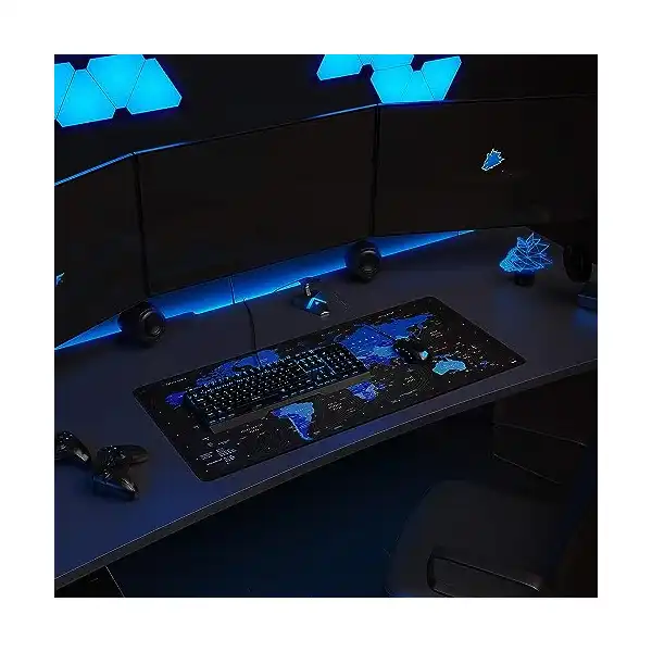 قاعدة ماوس ألعاب باللون الأزرق، مقاس 40 × 90 سم - الصورة 4