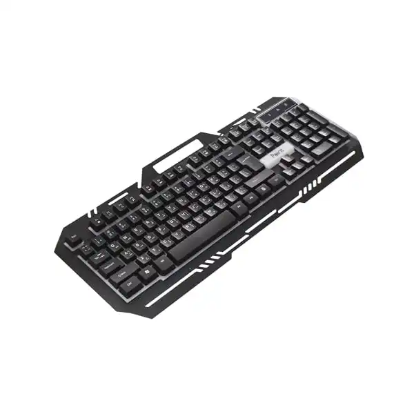 لوحة مفاتيح بوينت PT-80 للألعاب سلكية قياسية، سهلة الاستخدام ومقاومة للماء ومزودة بإضاءة ملونة لأجهزة متعددة - أسود - الصورة 4