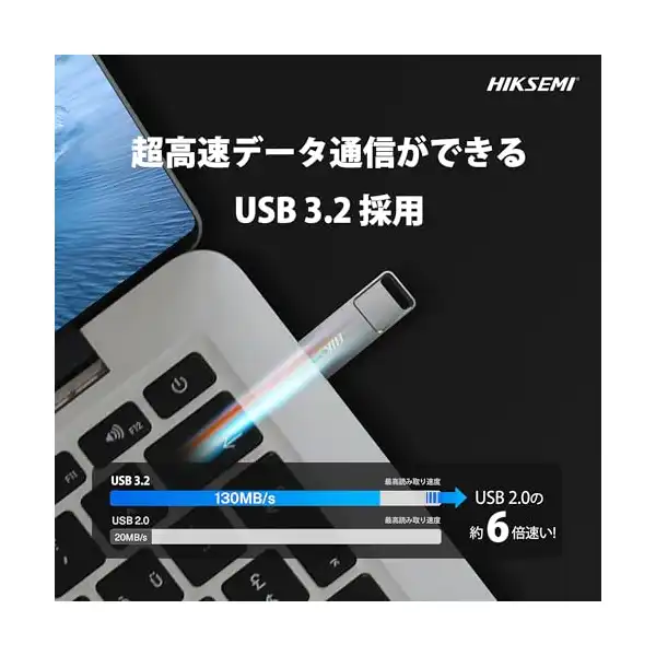 ذاكرة فلاش USB من هيكسيمي USB-E301 بسعة 128 جيجابايت، رمادي | HS-USB-E301 128G U3 - الصورة 4