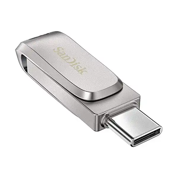 فلاش ميموري 64 جيجابايت فاخرة بمدخلين جانب من النوع سي 150ميجابايت- ثانية وجانب USB 3.2 الجيل الاول بلون فضي سانديسك الترا سعة 64.0 GB - الصورة 4