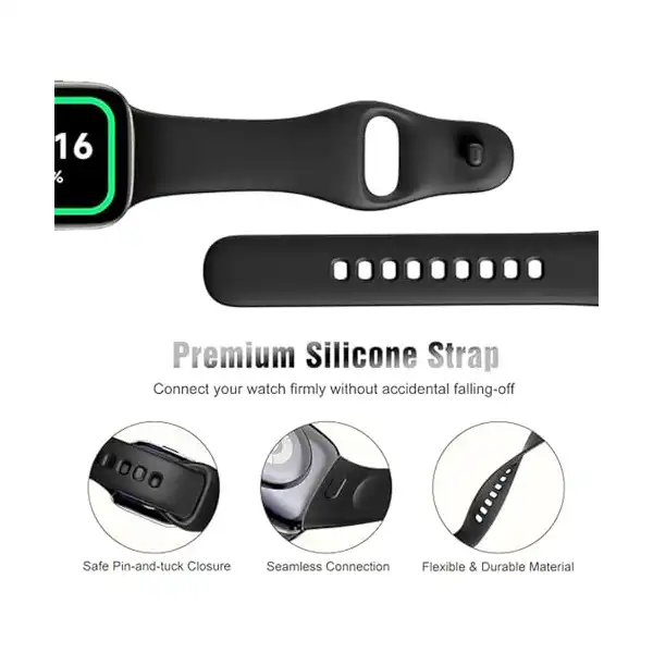 سوار بديل من السيليكون لساعة ريدمي 3 اكتيف، أساور معصم رياضية، سوار ساعة لساعة شاومي ريدمي 3 اكتيف - الصورة 4