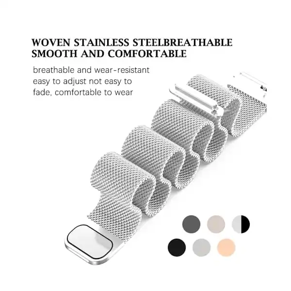 سوار ساعة بديل مغناطيسي معدني من سينول، مقاس 22 ملم - الصورة 4