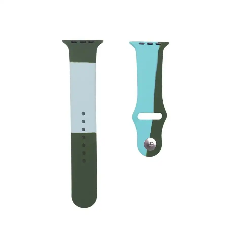 سوار ساعة مقاوم للماء مصنوع من السيليكون بتصميم خطوط متوافق مع الساعات مقاس 42 ملم أو 44 ملم أو 45 ملم - متعدد الألوان - الصورة 4