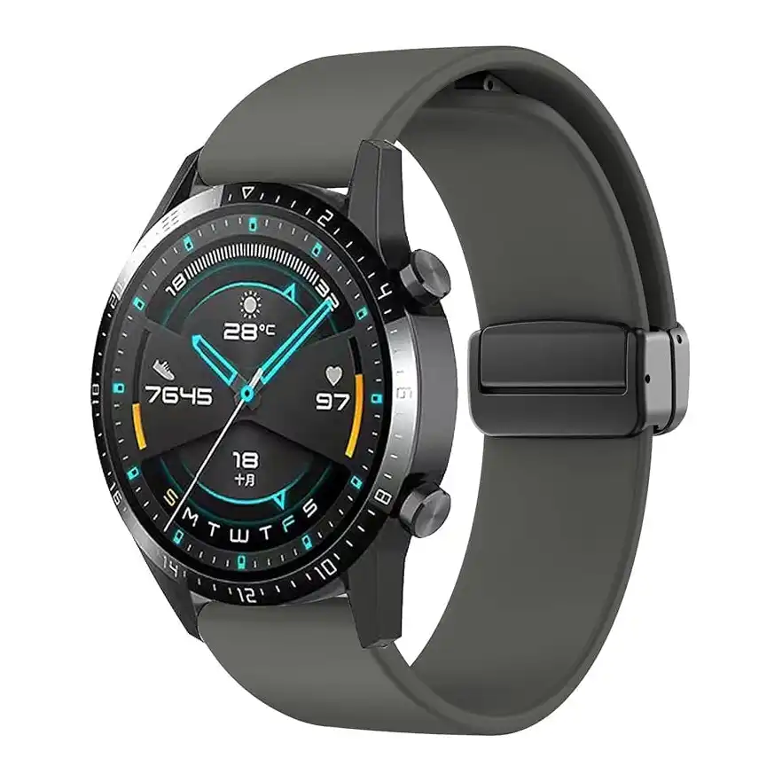 سوار بديل من السيليكون لساعة شاومي S1، ولساعة هواوي GT 2e/2/3، 46 ملم/42 ملم/3 برو 46 ملم، رانر، رمادي - الصورة 4