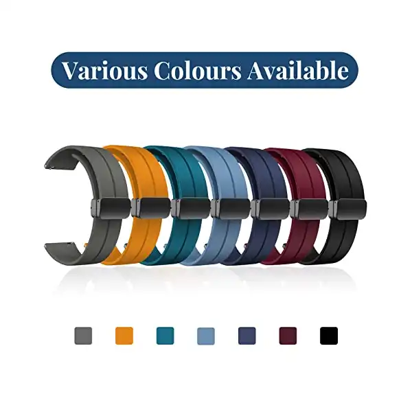 سوار ساعة مغناطيسي قابل للطي سريع التحرير متوافق مع سامسونج جالاكسي 46 ملم وساعة 3 45 رياضي من السيليكون الناعم للنساء والرجال سمارتفين 22 - الصورة 4