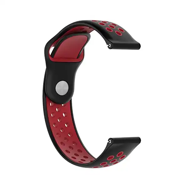 سوار رياضي من السيليكون مقاس 20 ملم لساعة سامسونج جالاكسي 4- 4 كلاسيك- 3 41 ملم- اكتيف 2- 40 ملم-44 جير سبورت كليك ايه اي لون احمر واسود كول كات للجنسين - الصورة 4