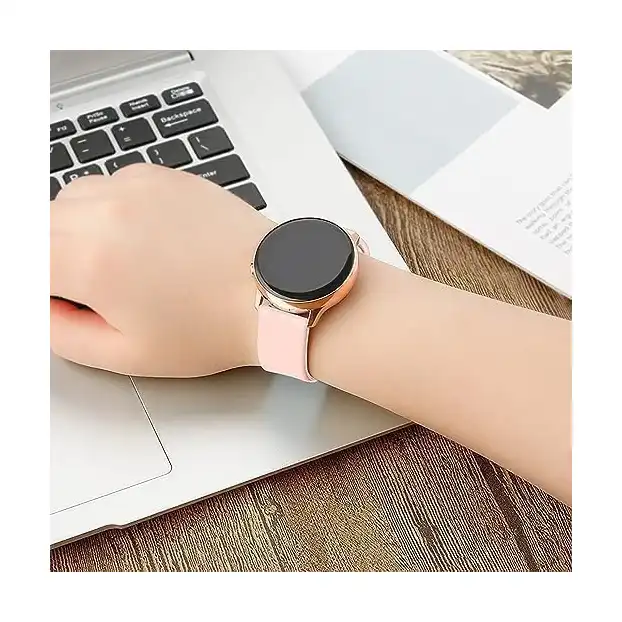 سوار ساعة بديل من السيليكون المتين الناعم 20 ملم متوافق مع امازفيت جي تي اس 2 ميني بيب يو جالكسي اكتيف سامسونج جالاكسي ووتش 4 بينك متعدد الألوان للبالغين الجنسين - الصورة 4