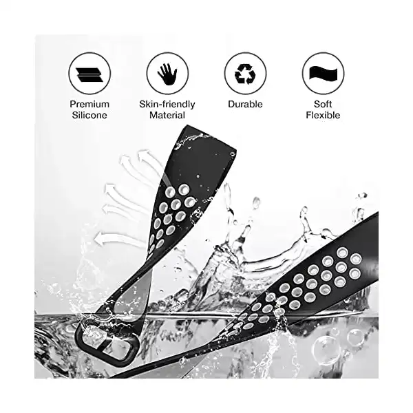 سوار ساعة سيليكون بديل متوافق مع ساعة مي سمارت ووتش لايت من دادو، لون مزدوج (اسود ورمادي) - الصورة 4