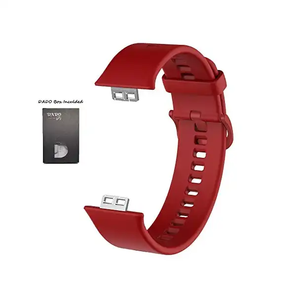سوار ساعة سيليكون من دادو بديل متوافق مع هواوي فيت ووتش بالوان سادة احمر كريز للرجال. - الصورة 4