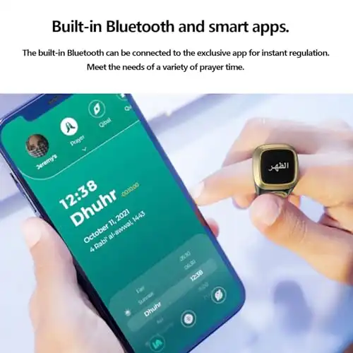خاتم تسبيح ذكي مقاوم للماء للأذكار من اي قبلة، خاتم صلاة إسلامي، تذكير بتوقيت الصلاة، عداد للتسبيح، منتجات تكنولوجية قابلة للارتداء،