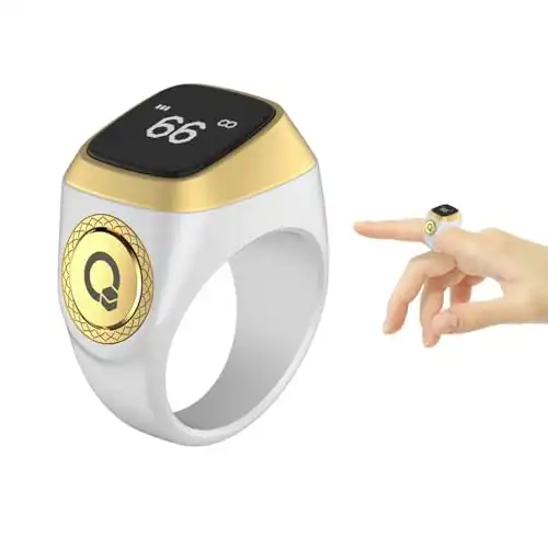 خاتم تسبيح ذكي مقاوم للماء للأذكار من اي قبلة، خاتم صلاة إسلامي، تذكير بتوقيت الصلاة، عداد للتسبيح، منتجات تكنولوجية قابلة للارتداء،