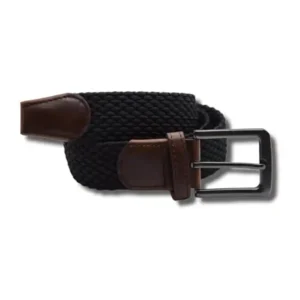 حزام كاجوال مرن أسود وأبيض وبيج EC10