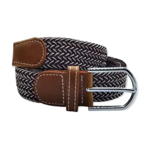 Elastic casual belt Burgundy-White