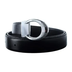 داكوتا حزام كلاسيكي للرجال من الجلد الطبيعي مع ابزيم اسود 7715-1 130 سم
