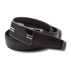 حزام جلد كلاسيكي للرجال في علبة من ماركو كابيلي، لون بني، موديل MC25