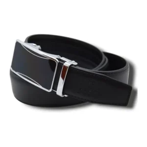 حزام جلد كلاسيكي بمشبك مربع للرجال من ماركو كابيلي لون أسود MC16