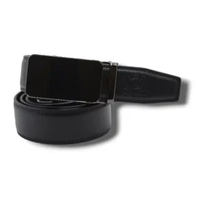 حزام جلد كلاسيكي بمشبك مربع للرجال من ماركو كابيلي، لون أسود، طول (1.2 متر)، موديل MC13